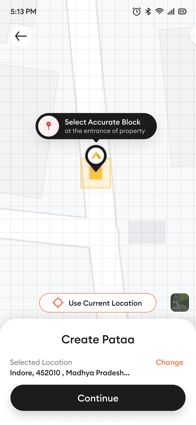 Exact entrance block step in the staged creation flow.